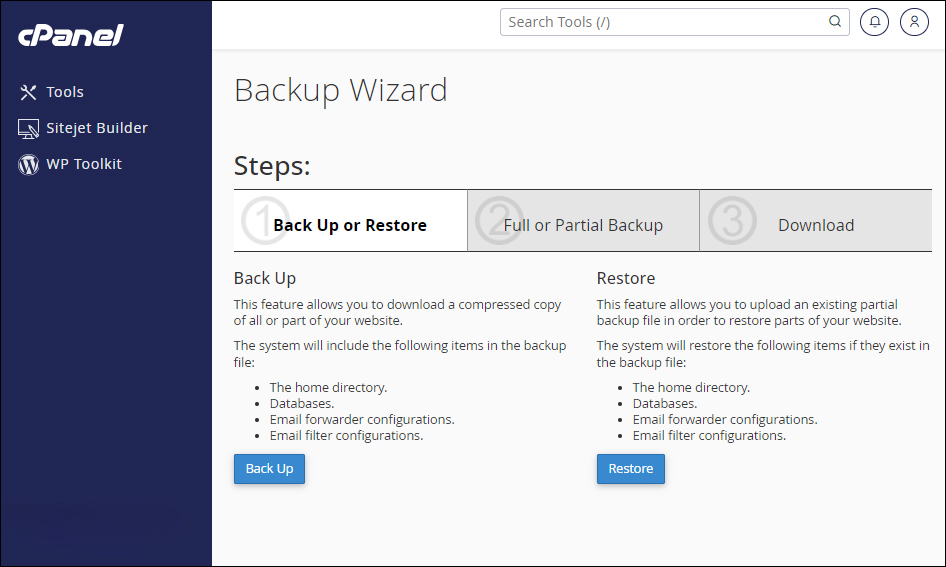 Backup Wizard؛ برای فول بکاپ و بازگردانی آن