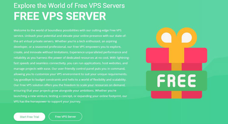 انتخاب گزینه Start Free Trial