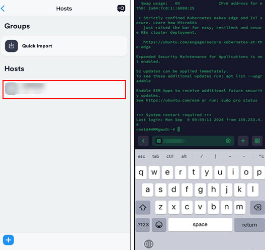 اتصال به سرور لینوکس از طریق آیفون