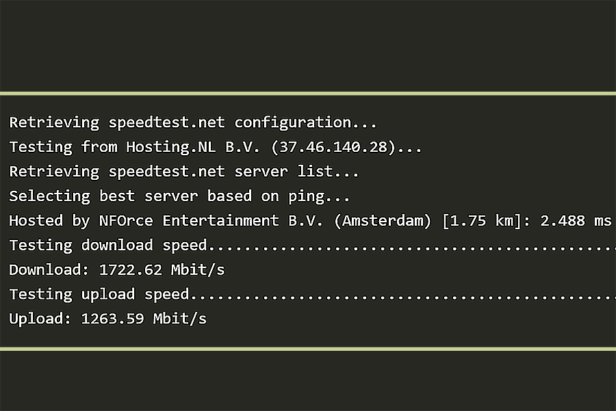 linux vps speedtest result آموزش تست سرعت سرور مجازی با تمام روش‌ها