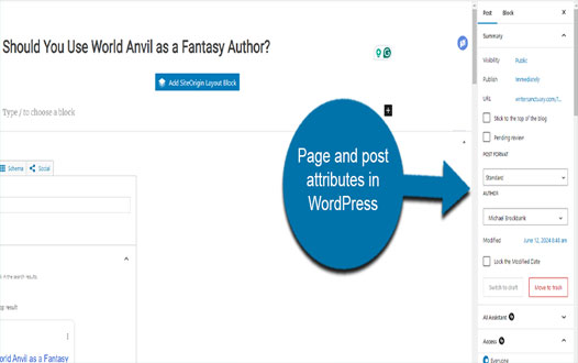 page attributes وردپرس چیست ؟