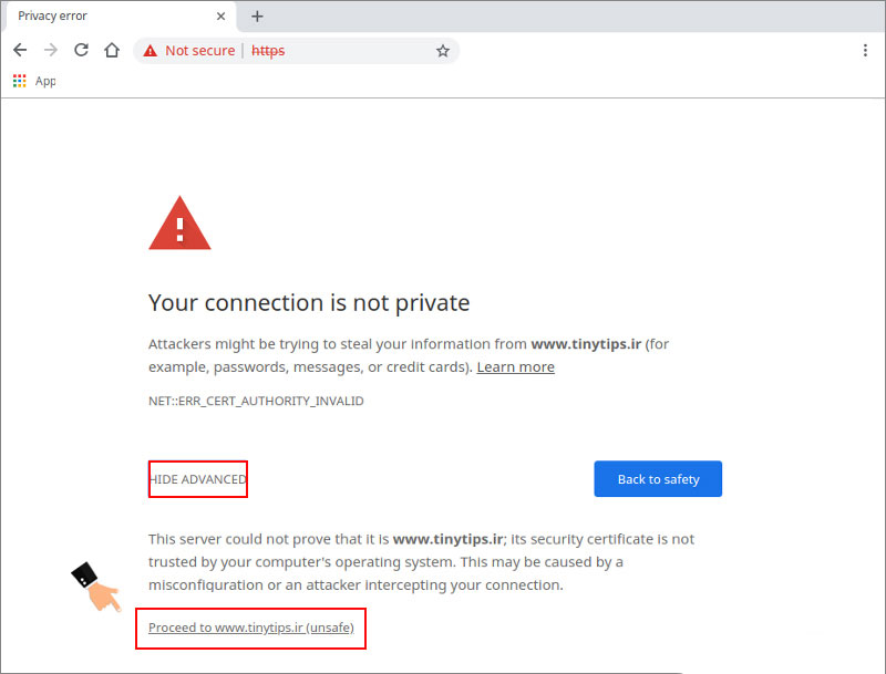 آموزش رفع خطای اتصال امن نیست  Connection is Not Secure